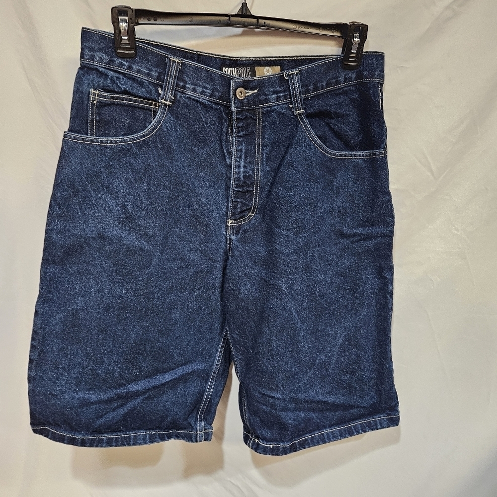 South Pole Jean Shorts Blue Denim Skater RN 82628 Mens Baggy Y2K Hip Hop 34 EUC